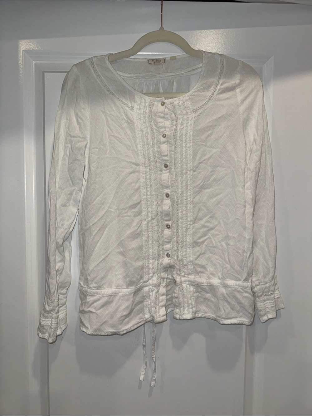 Fat Face White Eyelet Button-Front Blouse